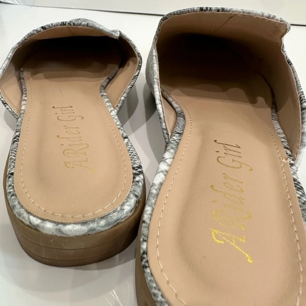 🐍Arider Girl Snake Print Pointy Toe Slip-On Mule Loafers - Size 10🐍 - Picture 7 of 10